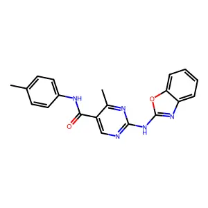 2-(1,3-benzoxazol-2-ylamino)-4-methyl-N-(4-methylphenyl)pyrimidine-5-carboxamide structure