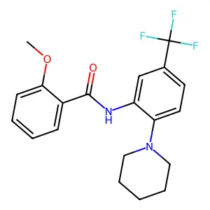 2-methoxy-N-[2-piperidin-1-yl-5-(trifluoromethyl)phenyl]benzamide structure