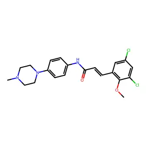 (E)-3-(3,5-dichloro-2-methoxyphenyl)-N-[4-(4-methylpiperazin-1-yl)phenyl]prop-2-enamide structure