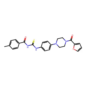 N-({4-[4-(furan-2-ylcarbonyl)piperazin-1-yl]phenyl}carbamothioyl)-4-methylbenzamide structure