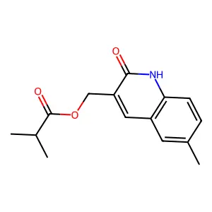 (6-methyl-2-oxo-1H-quinolin-3-yl)methyl 2-methylpropanoate structure