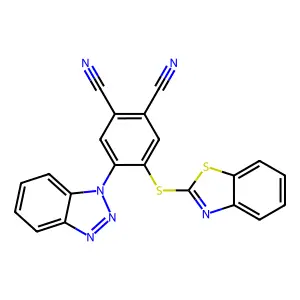 4-benzothiazol-2-ylsulfanyl-5-benzotriazol-1-yl-phthalonitrile structure