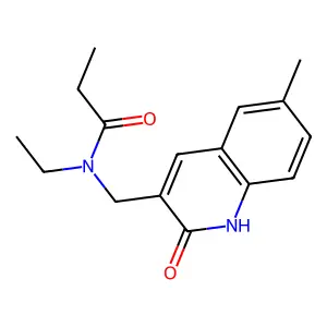 N-ethyl-N-[(6-methyl-2-oxo-1H-quinolin-3-yl)methyl]propanamide structure