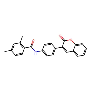 2,4-dimethyl-N-[4-(2-oxochromen-3-yl)phenyl]benzamide structure