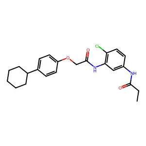 N-[4-chloro-3-[[2-(4-cyclohexylphenoxy)acetyl]amino]phenyl]propanamide structure