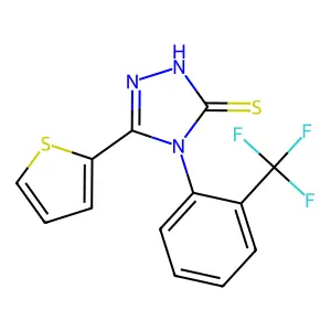3-thiophen-2-yl-4-[2-(trifluoromethyl)phenyl]-1H-1,2,4-triazole-5-thione structure