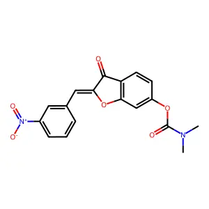 (Z)-2-(3-nitrobenzylidene)-3-oxo-2,3-dihydrobenzofuran-6-yl dimethylcarbamate structure