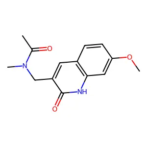 N-[(7-methoxy-2-oxo-1H-quinolin-3-yl)methyl]-N-methylacetamide structure