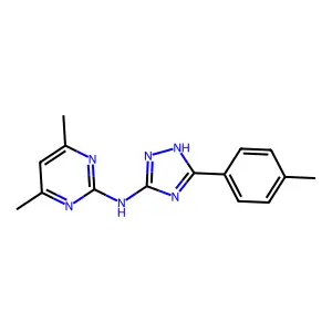4,6-dimethyl-N-[5-(4-methylphenyl)-1H-1,2,4-triazol-3-yl]pyrimidin-2-amine structure