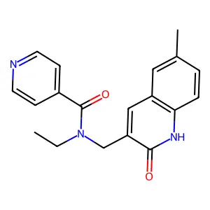 N-ethyl-N-[(6-methyl-2-oxo-1H-quinolin-3-yl)methyl]pyridine-4-carboxamide structure