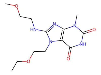 7-(2-Ethoxyethyl)-8-(2-methoxyethylamino)-3-methylpurine-2,6-dione structure