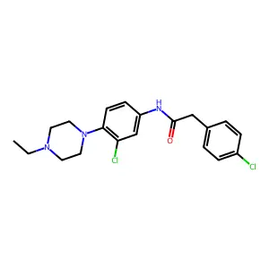 N-[3-chloro-4-(4-ethylpiperazin-1-yl)phenyl]-2-(4-chlorophenyl)acetamide structure