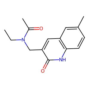 N-ethyl-N-[(6-methyl-2-oxo-1H-quinolin-3-yl)methyl]acetamide structure