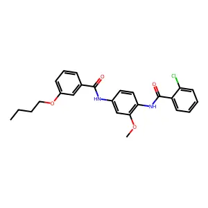 N-[4-[(3-butoxybenzoyl)amino]-2-methoxyphenyl]-2-chlorobenzamide structure