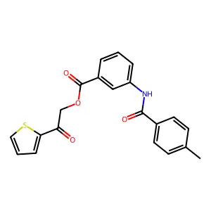 (2-Oxo-2-thiophen-2-ylethyl) 3-[(4-methylbenzoyl)amino]benzoate structure