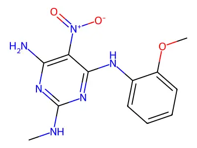 4-N-(2-methoxyphenyl)-2-N-methyl-5-nitropyrimidine-2,4,6-triamine structure