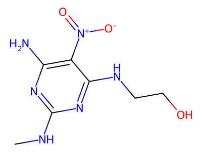 2-(6-Amino-2-methylamino-5-nitro-pyrimidin-4-ylamino)-ethanol structure