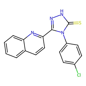 4-(4-chlorophenyl)-3-(2-quinolinyl)-1H-1,2,4-triazole-5-thione structure