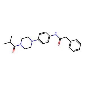 N-[4-[4-(2-methylpropanoyl)piperazin-1-yl]phenyl]-2-phenylacetamide structure