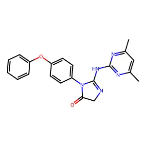 2-[(4,6-dimethylpyrimidin-2-yl)amino]-3-(4-phenoxyphenyl)-3,5-dihydro-4H-imidazol-4-one structure