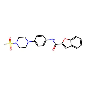 N-[4-(4-methylsulfonylpiperazin-1-yl)phenyl]-1-benzofuran-2-carboxamide structure