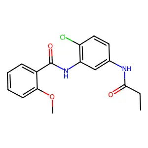 N-[2-chloro-5-(propanoylamino)phenyl]-2-methoxybenzamide structure