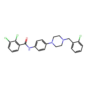 2,3-dichloro-N-[4-[4-[(2-chlorophenyl)methyl]piperazin-1-yl]phenyl]benzamide structure