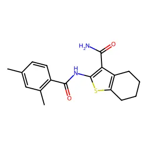 2-(2,4-Dimethylbenzamido)-4,5,6,7-tetrahydrobenzo[b]thiophene-3-carboxamide structure