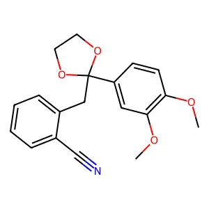 2-{[2-(3,4-Dimethoxyphenyl)-1,3-dioxolan-2-yl]methyl}benzonitrile structure