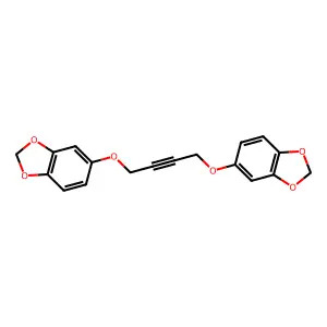 5,5'-[But-2-yne-1,4-diylbis(oxy)]bis(2H-1,3-benzodioxole) structure