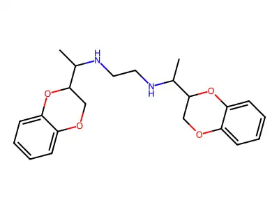 Ethylenediamine, N,N'-bis(1-(1,4-benzodioxan-2-yl)ethyl)- structure