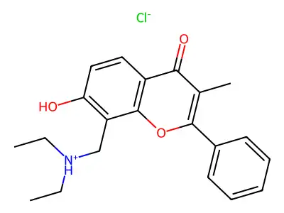 Flavone, 8-(diethylaminomethyl)-7-hydroxy-3-methyl-, hydrochloride structure