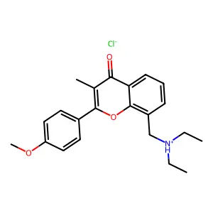 Flavone, 3'-(diethylaminomethyl)-4'-methoxy-3-methyl-, hydrochloride structure