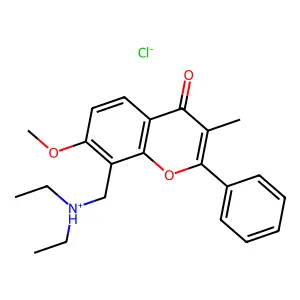 Flavone, 8-(diethylaminomethyl)-7-methoxy-3-methyl-, hydrochloride structure