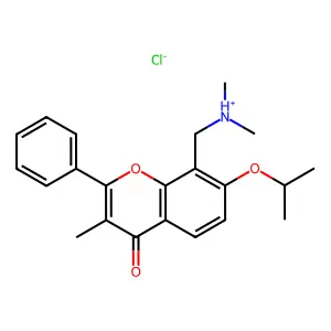 Flavone, 8-(dimethylaminomethyl)-7-isopropoxy-3-methyl-, hydrochloride structure