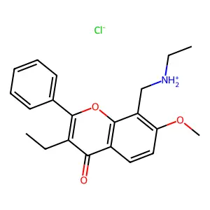 Flavone, 3-ethyl-8-(ethylaminomethyl)-7-methoxy-, hydrochloride structure