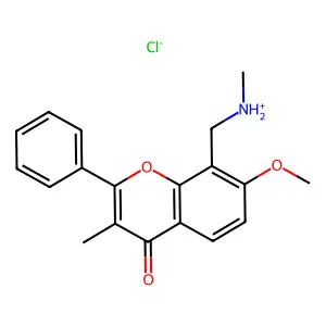 Flavone, 7-methoxy-3-methyl-8-(methylaminomethyl)-, hydrochloride structure