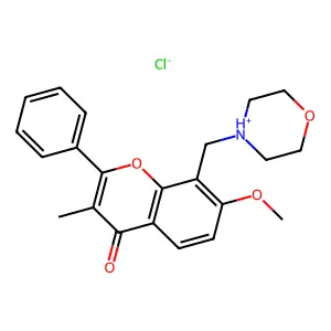 Flavone, 7-methoxy-3-methyl-8-(morpholinomethyl)-, hydrochloride structure