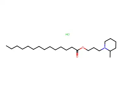 3-(2-Methylpiperidin-1-yl)propyl tetradecanoate--hydrogen chloride (1/1) structure