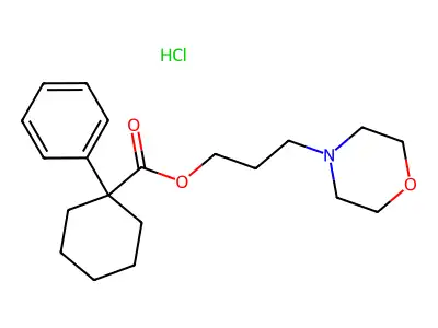 Cyclohexanecarboxylic acid, 1-phenyl-, (3-morpholinopropyl) ester, hydrochloride structure