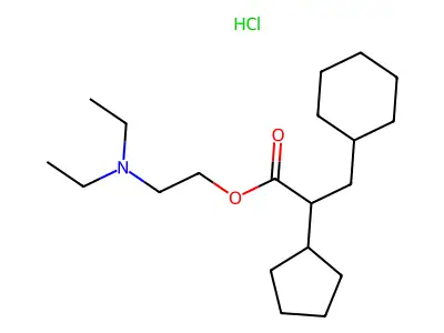 alpha-Cyclopentylcyclohexanepropionic acid 2-(diethylamino)ethyl ester hydrochloride structure