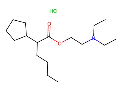 alpha-Butylcyclopentaneacetic acid 2-(diethylamino)ethyl ester hydrochloride structure