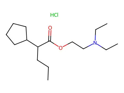 2-(Diethylamino)ethyl 2-cyclopentylpentanoate--hydrogen chloride (1/1) structure