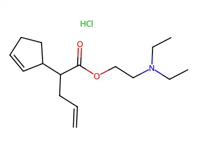 alpha-Allyl-2-cyclopentene-1-acetic acid 2-(diethylamino)ethyl ester hydrochloride structure