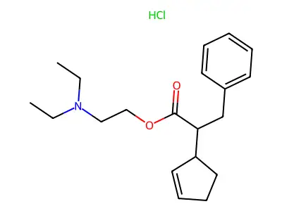 alpha-Benzyl-2-cyclopentene-1-acetic acid 2-(diethylamino)ethyl ester hydrochloride structure