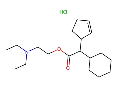 alpha-Cyclohexyl-2-cyclopentene-1-acetic acid 2-(diethylamino)ethyl ester hydrochloride structure