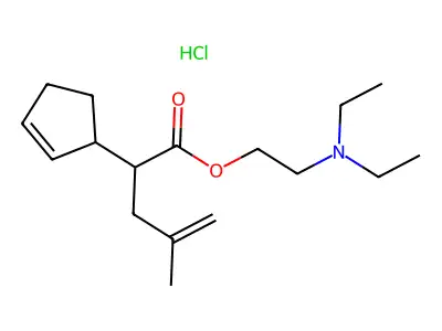 alpha-(2-Methylallyl)-2-cyclopentene-1-acetic acid 2-(diethylamino)ethyl ester hydrochloride structure