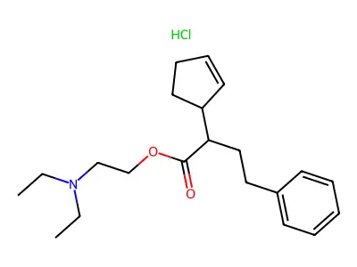 alpha-Phenethyl-2-cyclopentene-1-acetic acid 2-(diethylamino)ethyl ester, hydrochloride structure