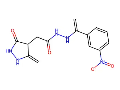 2-(3-methylidene-5-oxopyrazolidin-4-yl)-N'-[1-(3-nitrophenyl)ethenyl]acetohydrazide structure