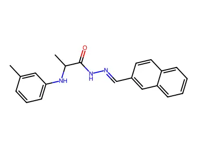 2-(3-methylanilino)-N-(naphthalen-2-ylmethylideneamino)propanamide structure